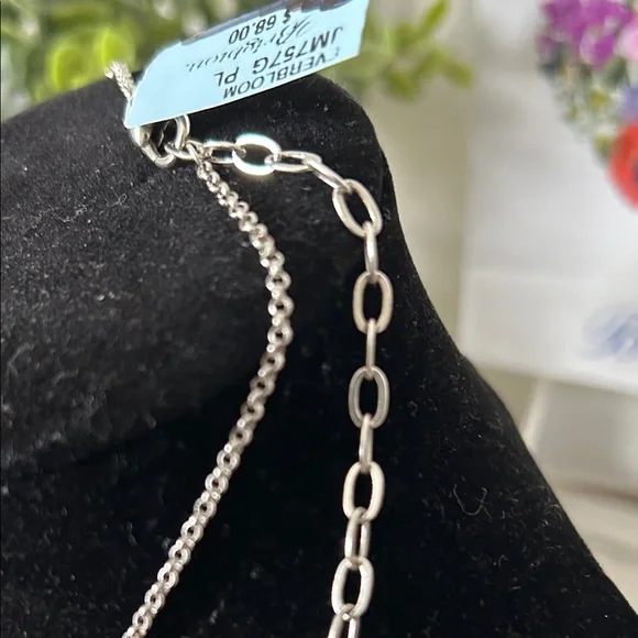 Brighton Silver Flower Pendant Necklace with Red Crystal NWT - Picture 6 of 8